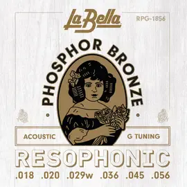 Струны для резонаторной гитары La Bella RPG-1856 Resophonic Phosphor Bronze 18-56