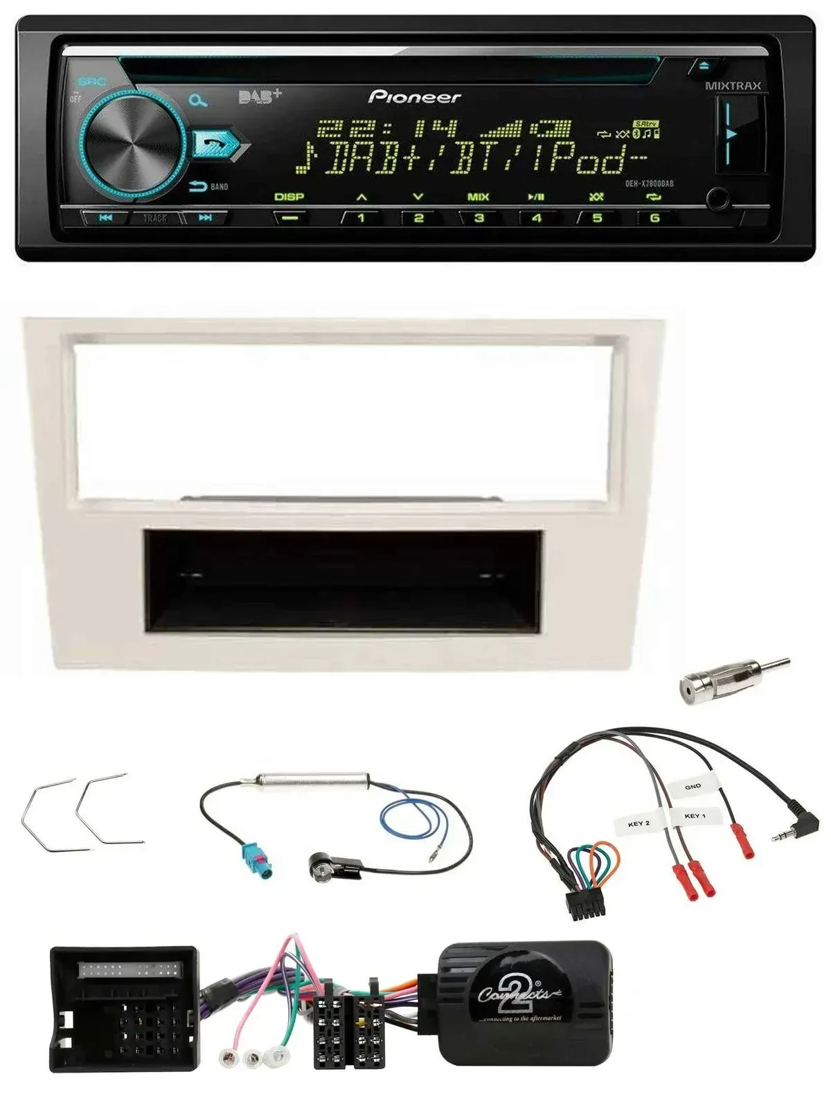 Автомагнитола Pioneer DAB, CD, USB, Bluetooth для Opel Corsa D 2006–2008, совместимость с кнопками на руле