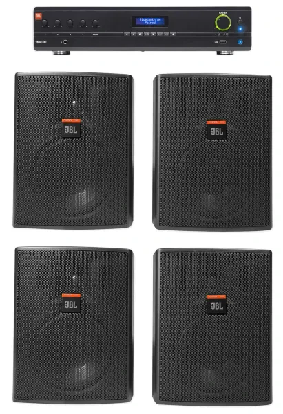 Настенная акустика JBL Control 25AV Black с усилителем (4 штуки)