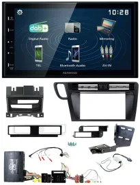 Kenwood 2DIN Bluetooth Lenkrad USB DAB Autoradio für Audi Q5 08-17 8R Infoadapte