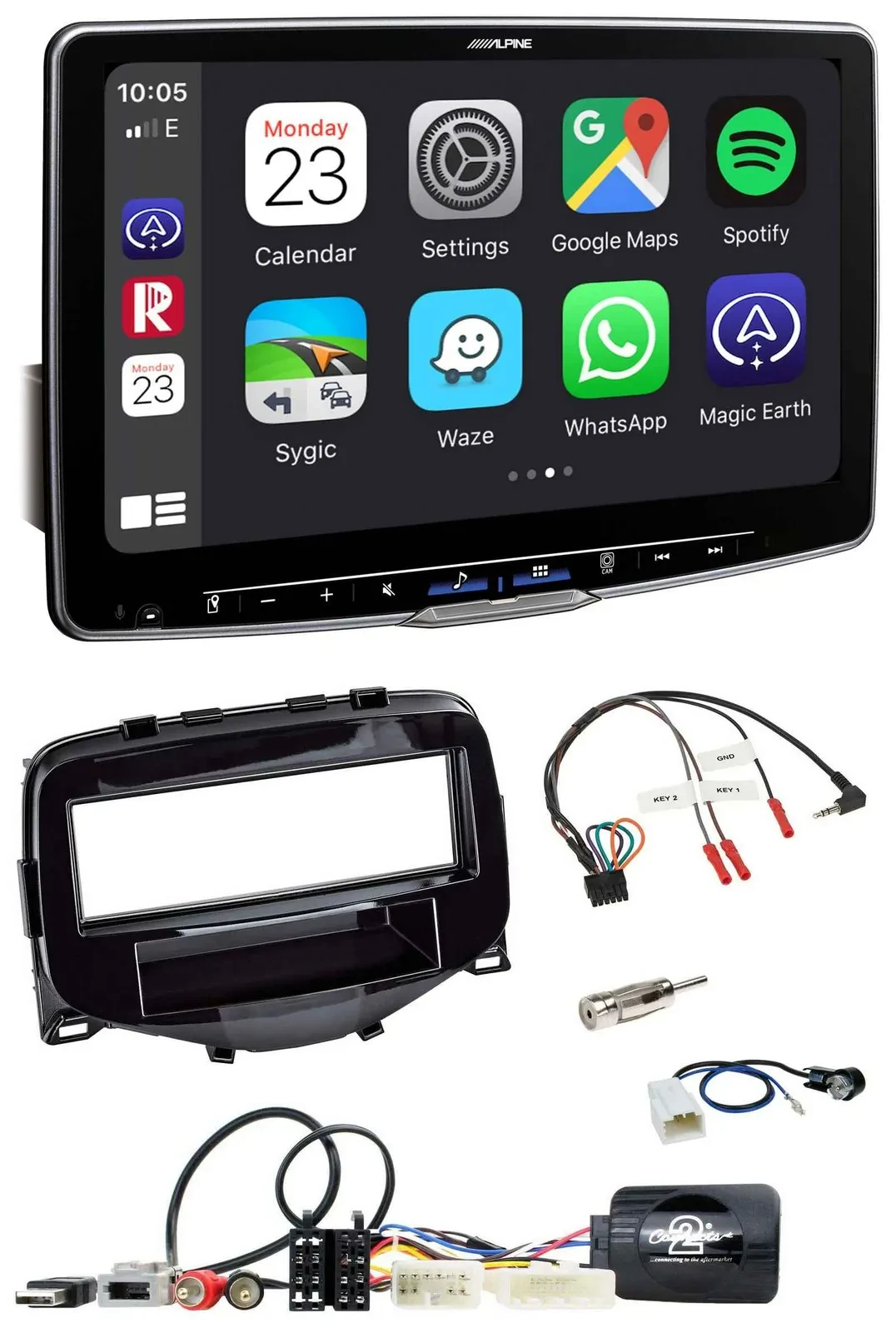 Alpine Lenkrad USB Bluetooth DAB Autoradio für Toyota Aygo 2014-2021