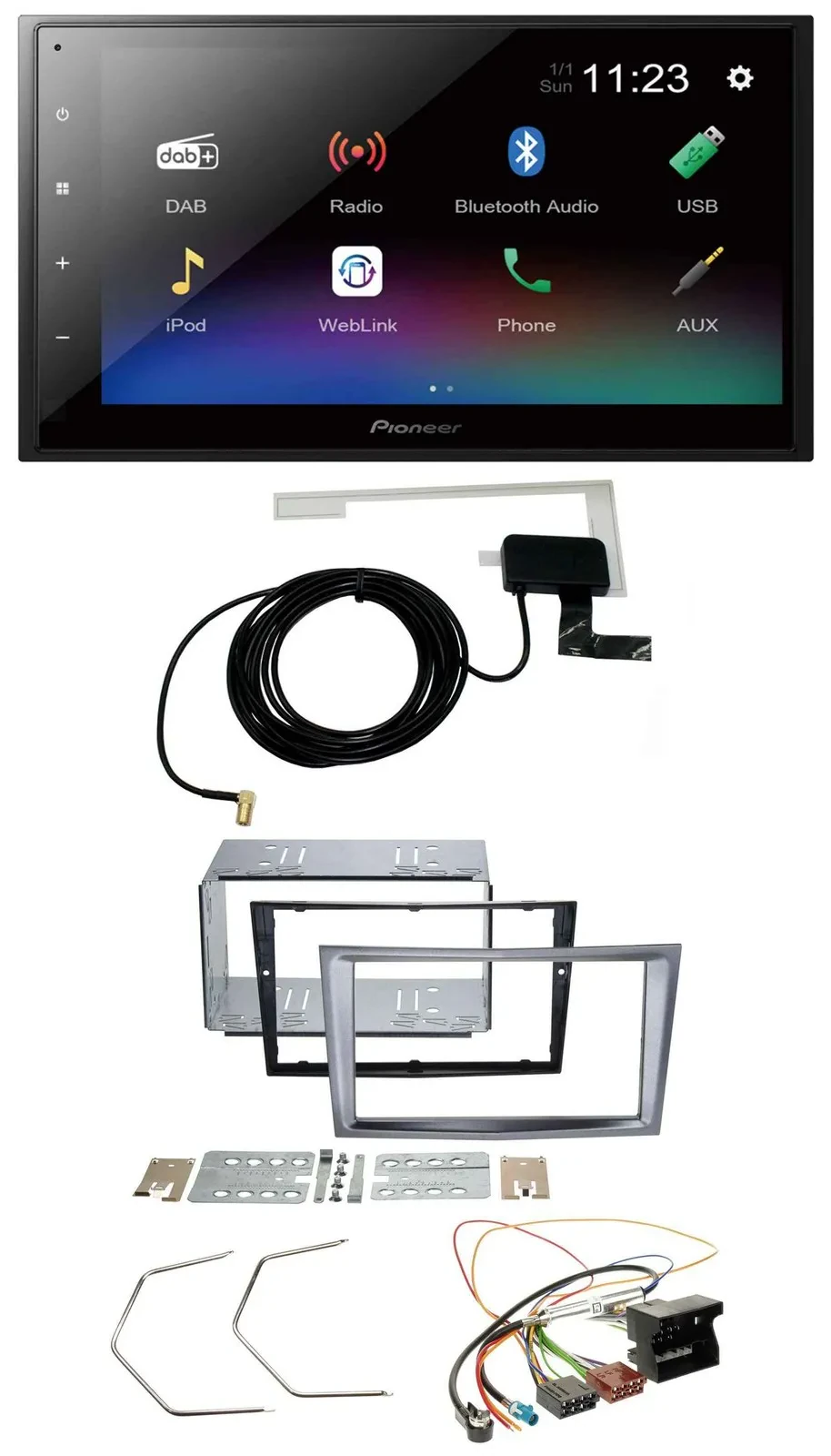 Автомагнитола для Opel Antara/Astra H/Zafira B Pioneer 2DIN, DAB, Bluetooth, USB, MP3