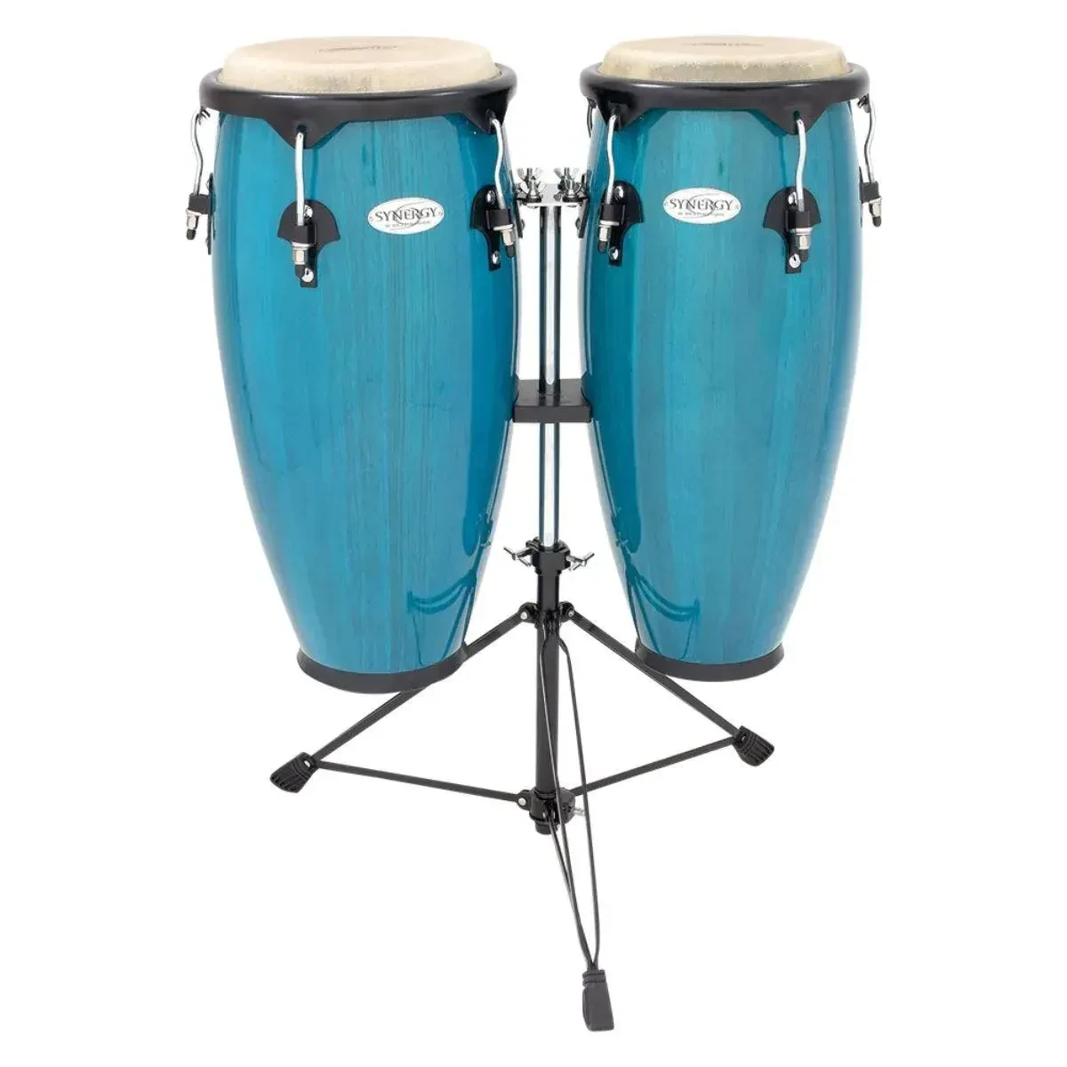 Toca Synergy Wood Conga Set with Stand, Bahama Blue