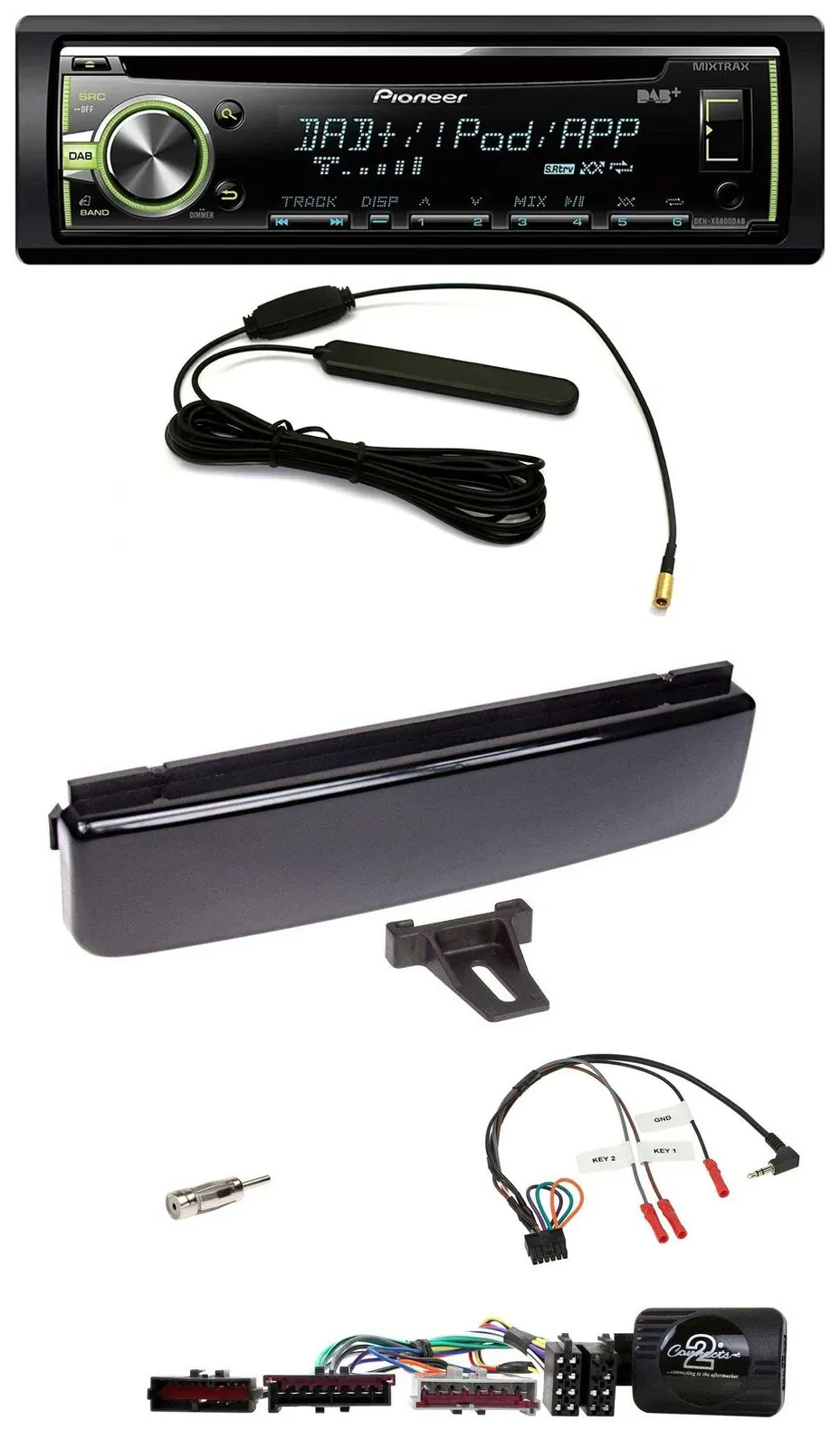 Автомагнитола Pioneer CD/MP3, USB, DAB для Ford Mondeo/Focus, чёрный глянец