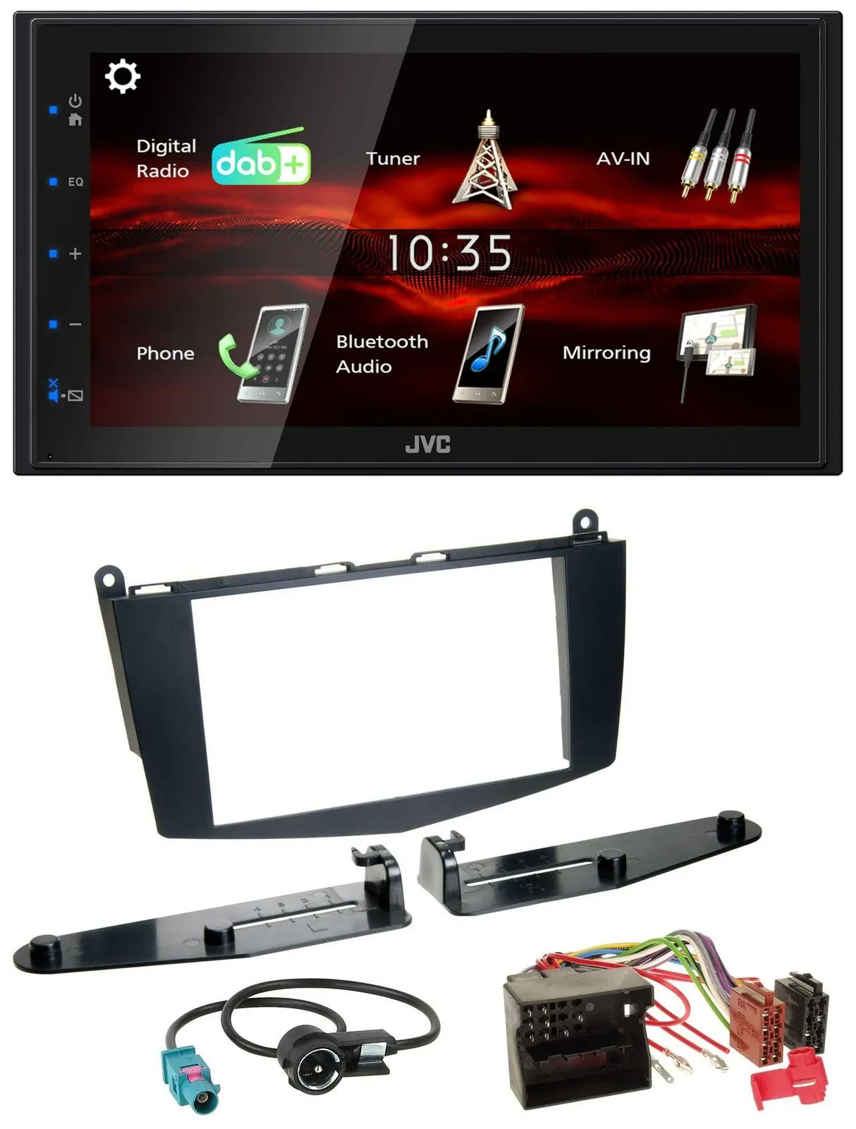 JVC USB Bluetooth MP3 DAB 2DIN Autoradio für Mercedes C-Klasse 07-11 ohne Tasten