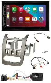 ESX 2DIN DAB USB Lenkrad Bluetooth Autoradio für Dacia ab 2012 dunkelsilber