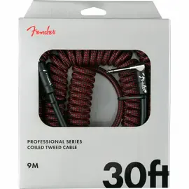Инструментальный кабель Fender Professional Series Straight/Angle 30' Coiled Red Tweed