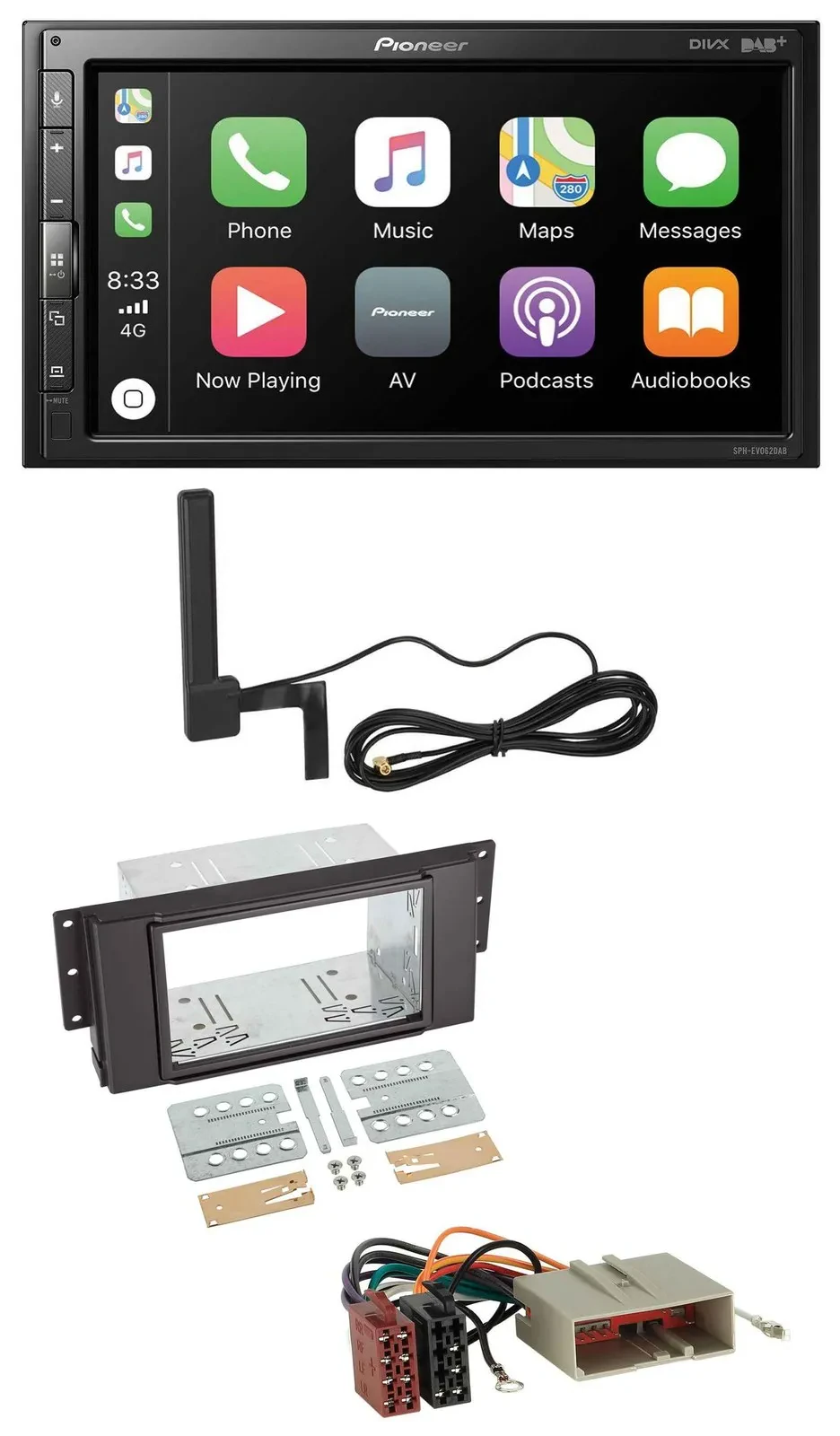Pioneer USB 2DIN Bluetooth DAB MP3 Autoradio für LandRover Freelander 06