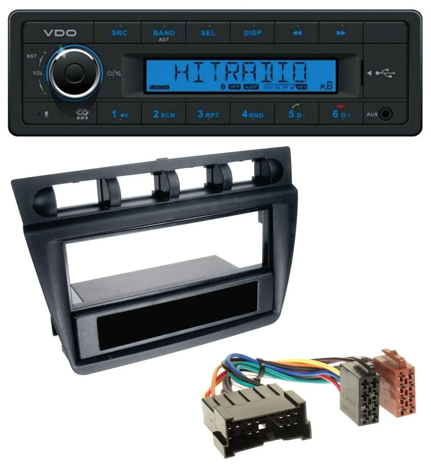 VDO AUX Bluetooth USB MP3 Autoradio für Kia Picanto (ab 2006) - schwarz
