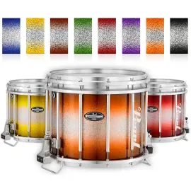 Pearl CC Varsity FFX Marching Snare Drum Burst 13 x 11 in. Black Silver #368