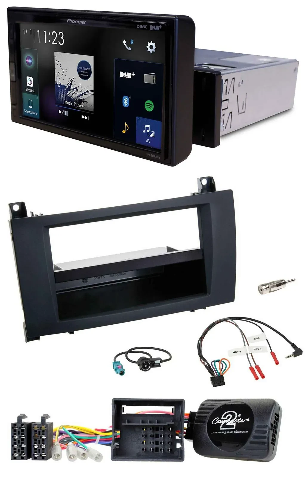 Pioneer DAB Lenkrad Bluetooth USB Autoradio für Mercedes SLK R171 2008-2011