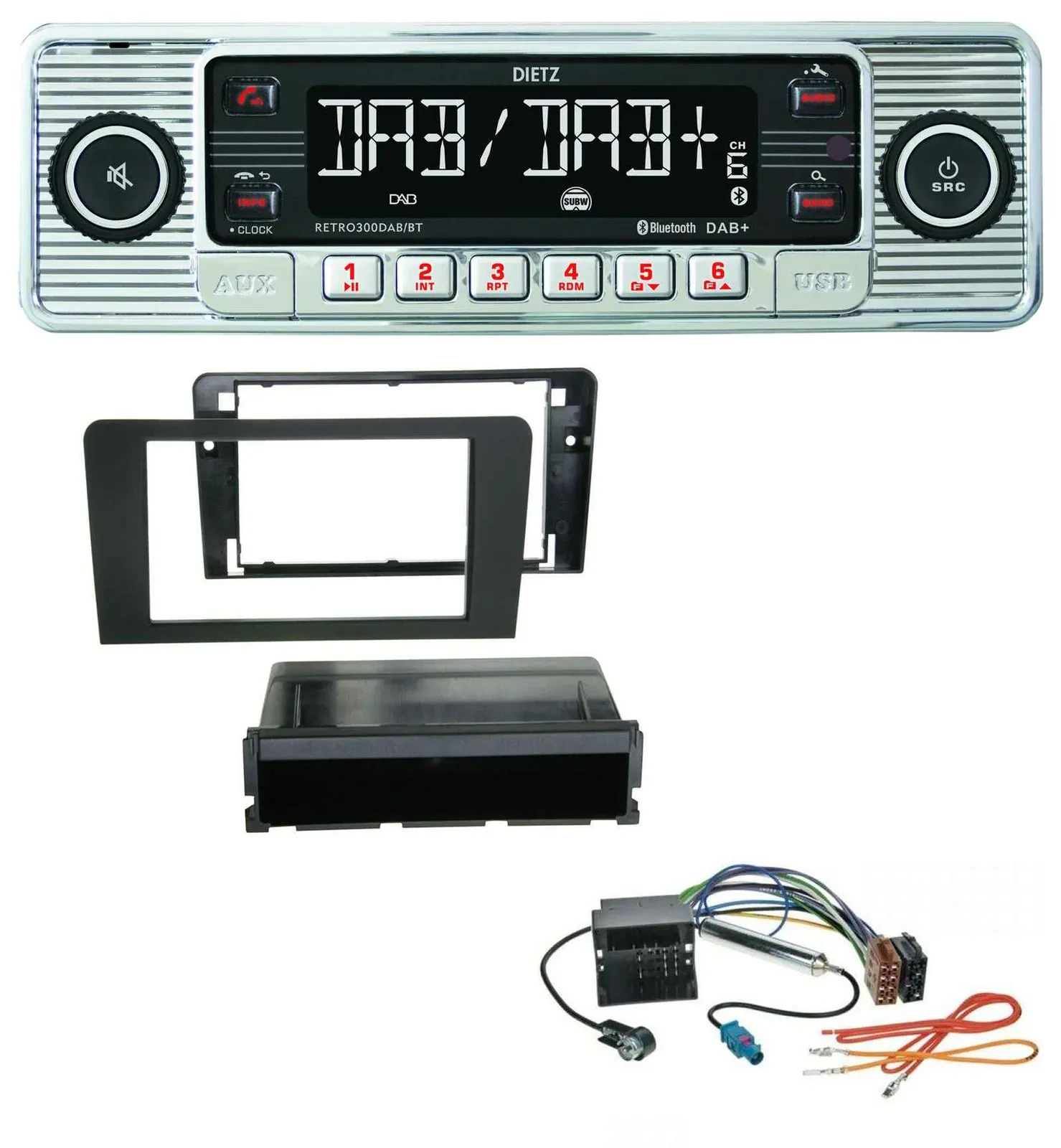 Dietz Bluetooth MP3 DAB USB Autoradio für Audi A3 8P 03-12 Symphony Quadlock