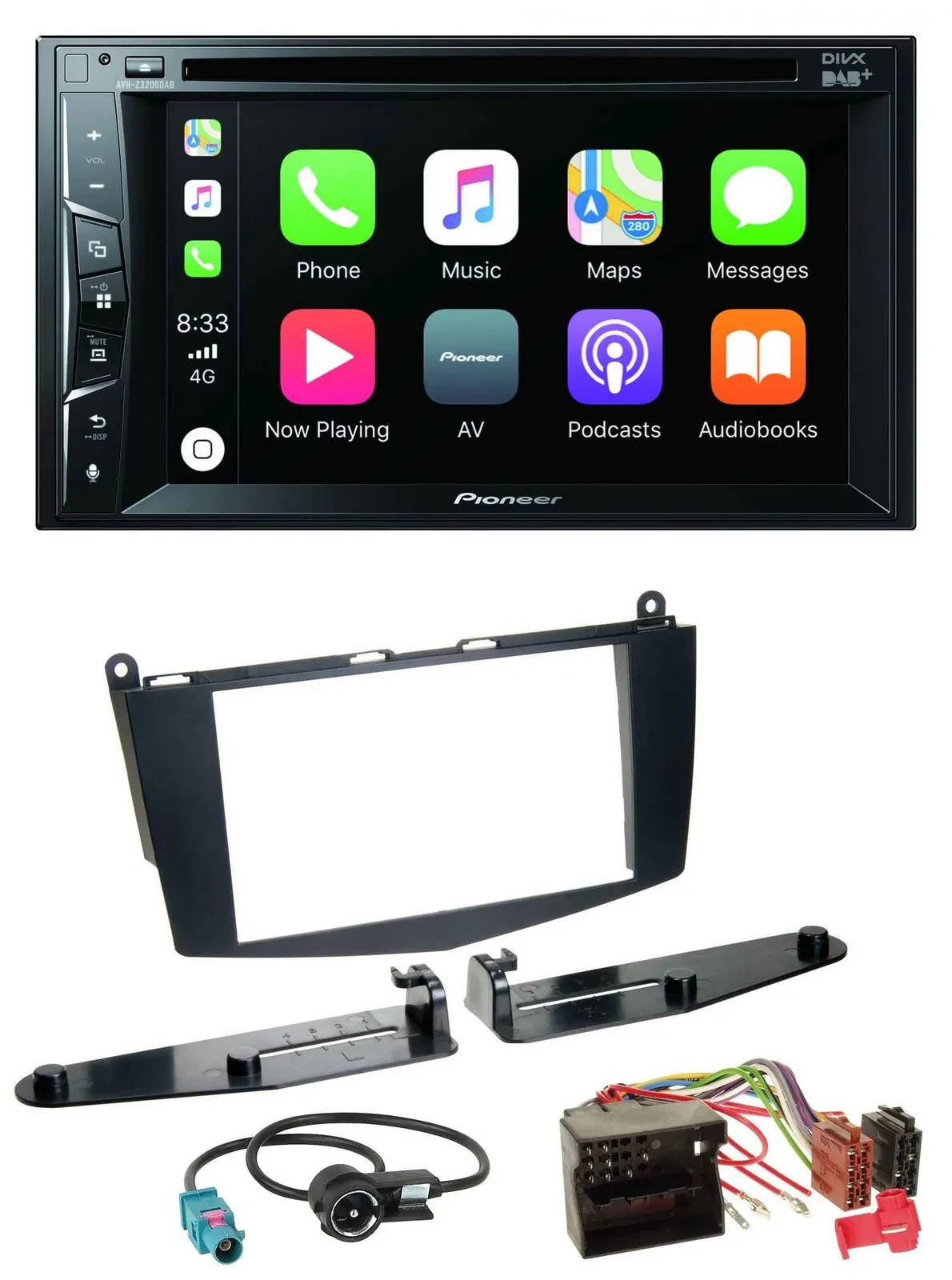 Pioneer MP3 USB DVD Bluetooth DAB 2DIN Autoradio für Mercedes C-Klasse 07-11 ohn