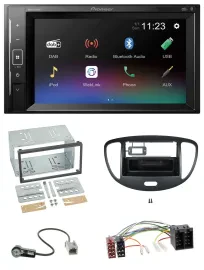 Pioneer DAB MP3 2DIN Bluetooth USB Autoradio für Hyundai i10 2008-2013 schwarz