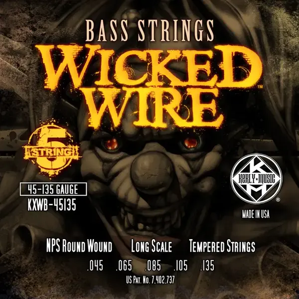 Струны для 5-струнной бас-гитары Kerly Wicked Wire KXWB-45135 45-135