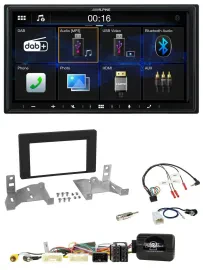 Alpine Bluetooth 2DIN Lenkrad DAB USB Autoradio für Toyota Aygo ab 22 AB7 schwar