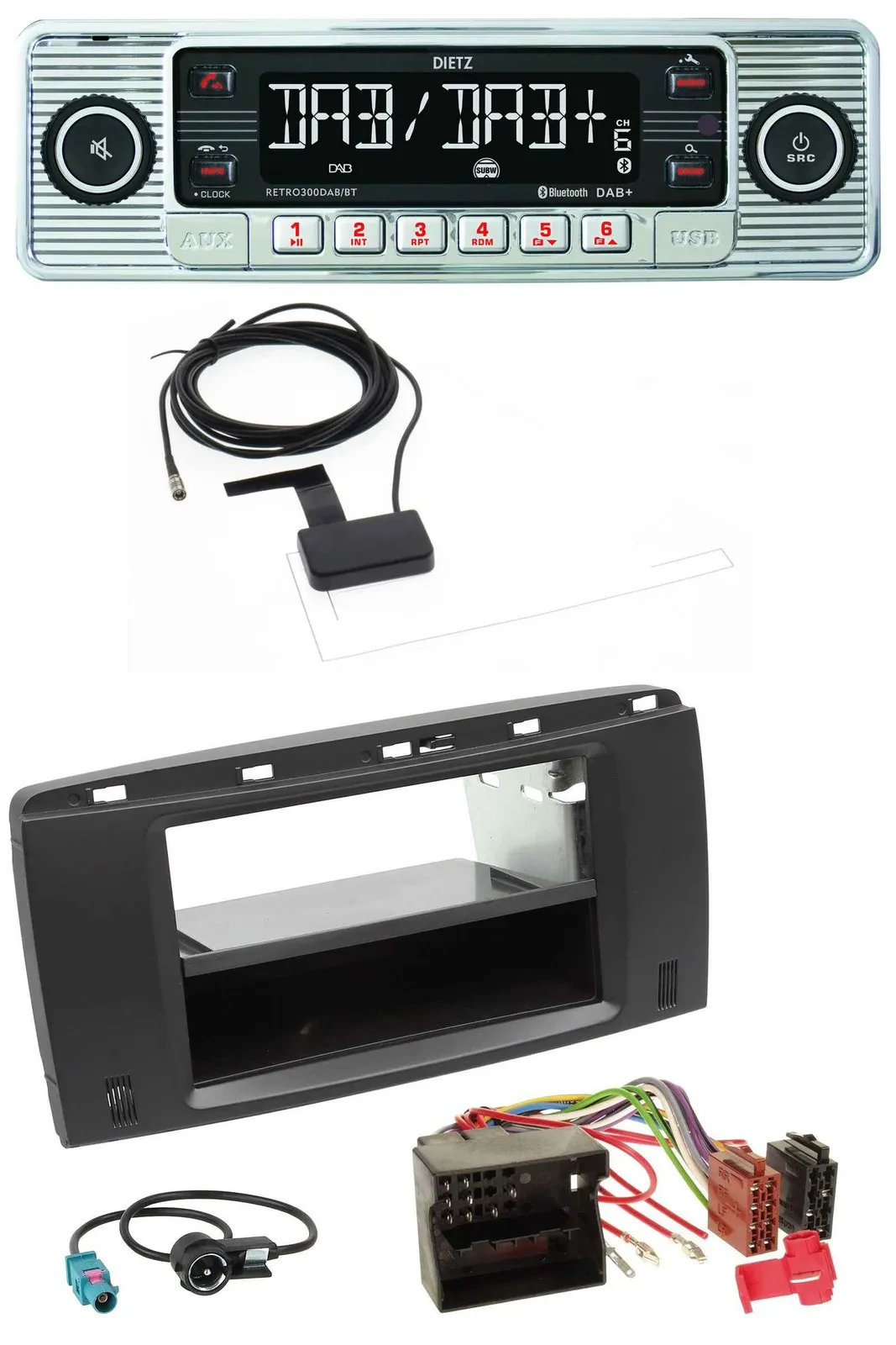 Dietz Bluetooth USB MP3 DAB Autoradio für Mercedes R-Klasse (W251, 05-12)