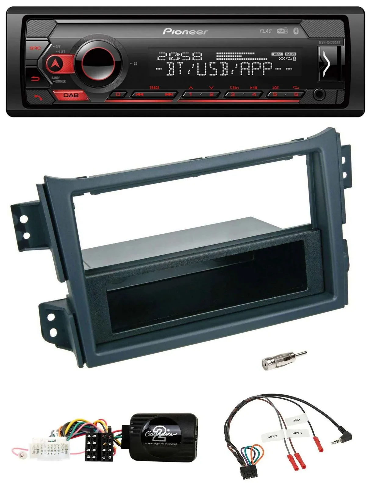 Pioneer Lenkrad USB DAB Bluetooth Autoradio für Opel Agila B Suzuki Splash 2008-