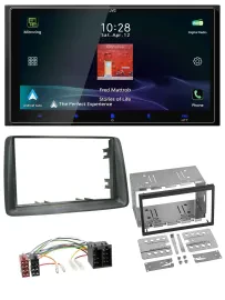 JVC USB Bluetooth 2DIN DAB MP3 Autoradio für Fiat Panda 2003-2012 grau