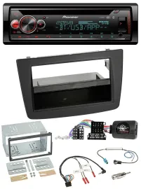 Автомагнитола для Alfa Mito 2008–2014 Pioneer DAB, CD, Bluetooth, USB, поддержка управления на руле, черный
