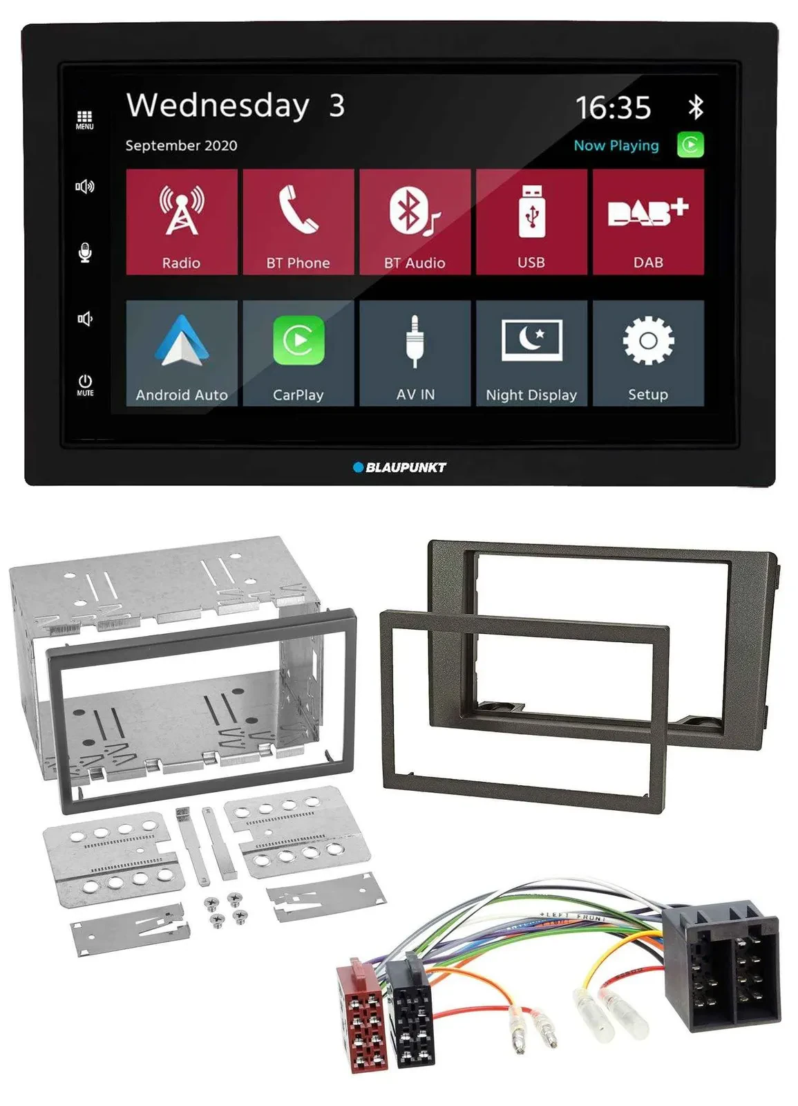 Blaupunkt DAB Bluetooth USB MP3 2DIN Autoradio für Iveco Daily 06-14 dunkelgrau