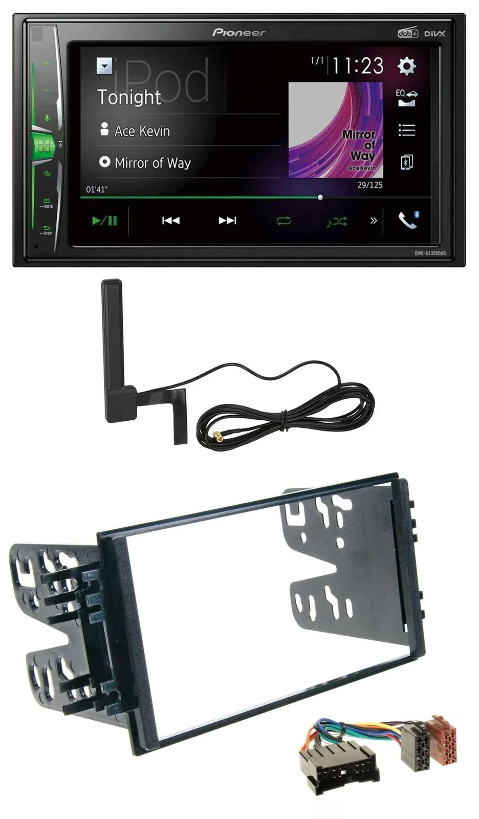 Автомагнитола Pioneer 2 DIN, Bluetooth, DAB, MP3, AUX для Kia Carnival (2001–2005)