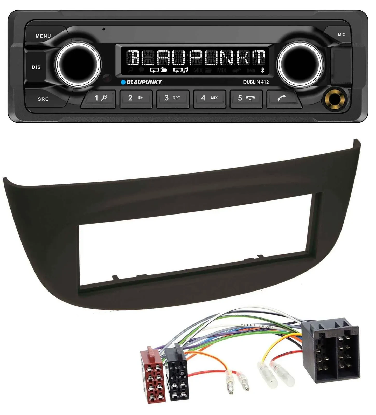 Автомагнитола для Renault Twingo (2007–2012) Blaupunkt MP3, Bluetooth, USB, AUX, черная