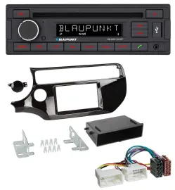 Blaupunkt MP3 USB CD Bluetooth AUX Autoradio für Kia Rio UB ab 2015 piano-schwar