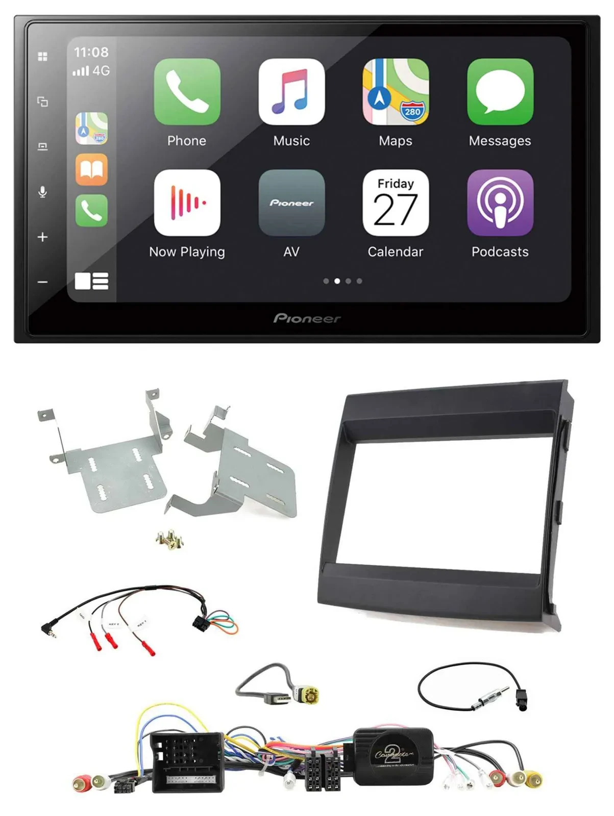 Pioneer Lenkrad Bluetooth DAB 2DIN USB Autoradio für Porsche Cayenne 2011-2016