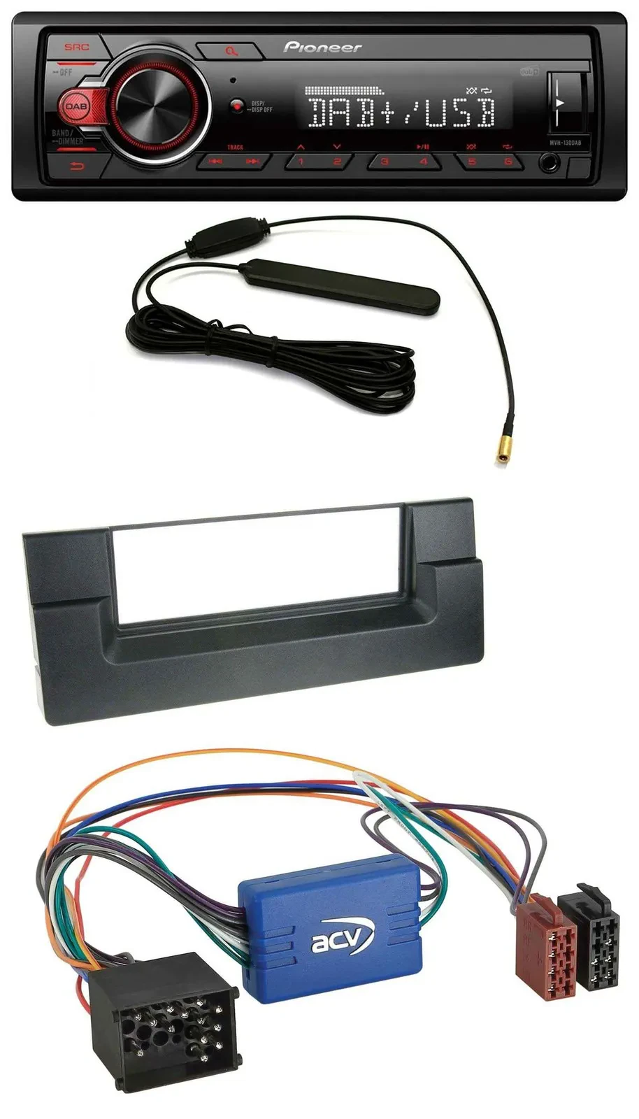 Pioneer MP3 DAB 1DIN AUX USB Autoradio für BMW 5er E39 X5 E53 Aktivsystem Rundpi
