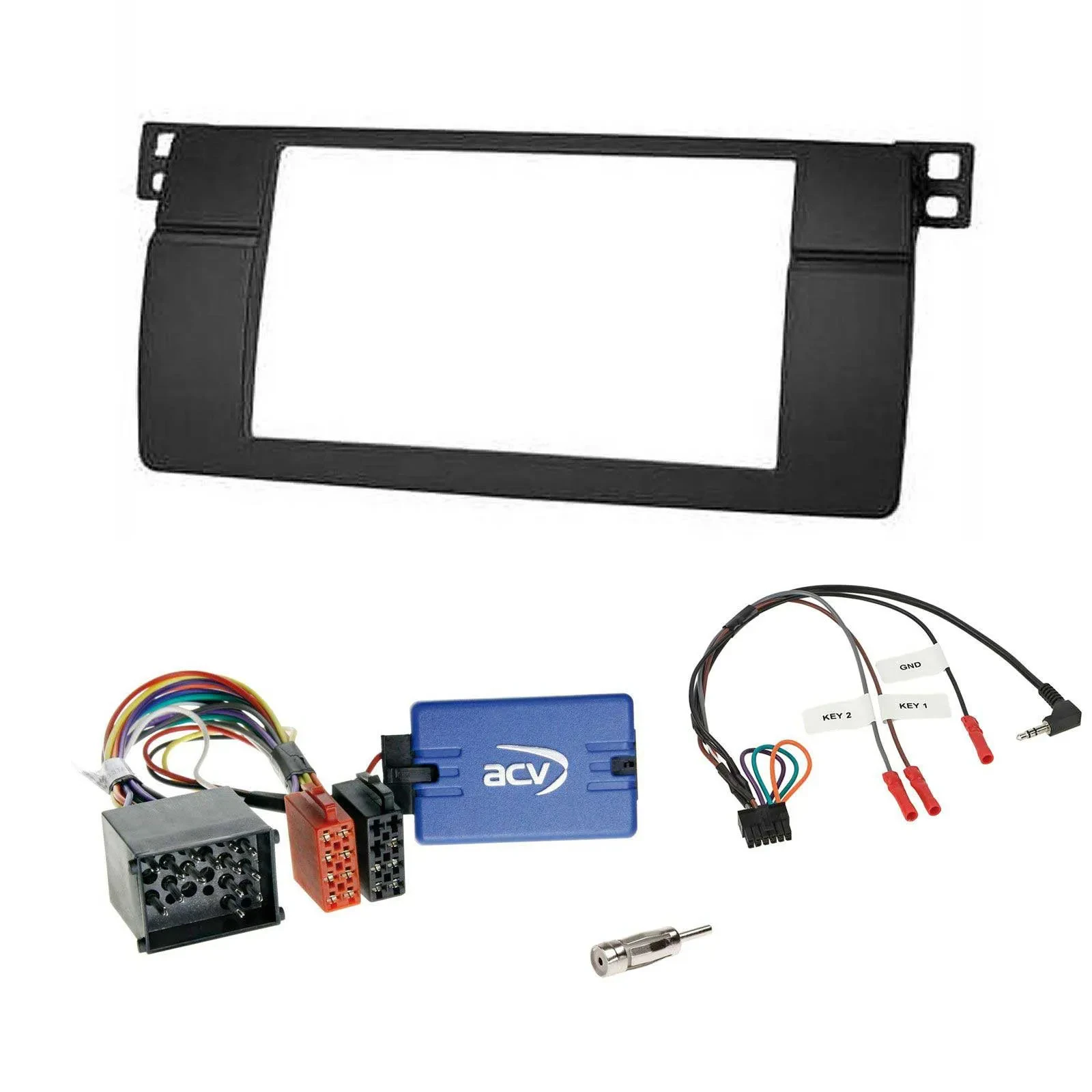 Установочный комплект для автомагнитолы Caraudio24 для BMW 3 Series E46 2000–2006, 2-DIN, с адаптером рулевого управления