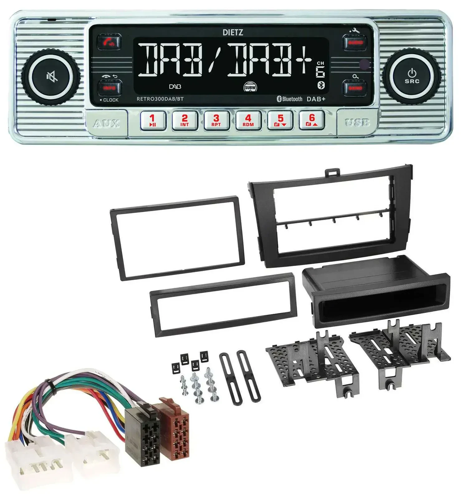 Dietz Bluetooth MP3 DAB USB Autoradio für Toyota Corolla ab 2009 schwarz