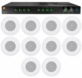 Потолочная акустика JBL CSS8008 White с усилителем (10 штук)