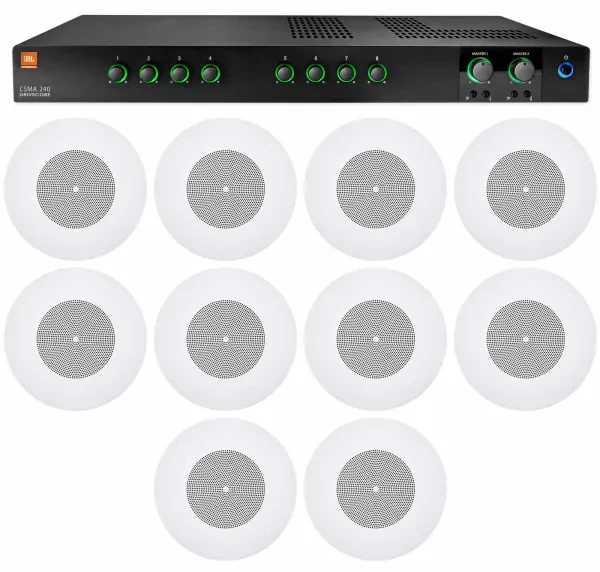 Потолочная акустика JBL CSS8008 White с усилителем (10 штук)