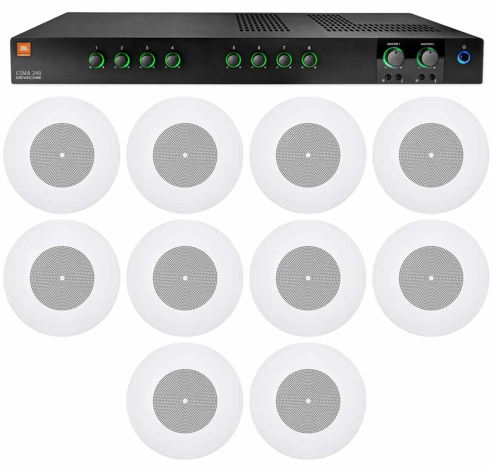 Потолочная акустика JBL CSS8008 White с усилителем (10 штук)