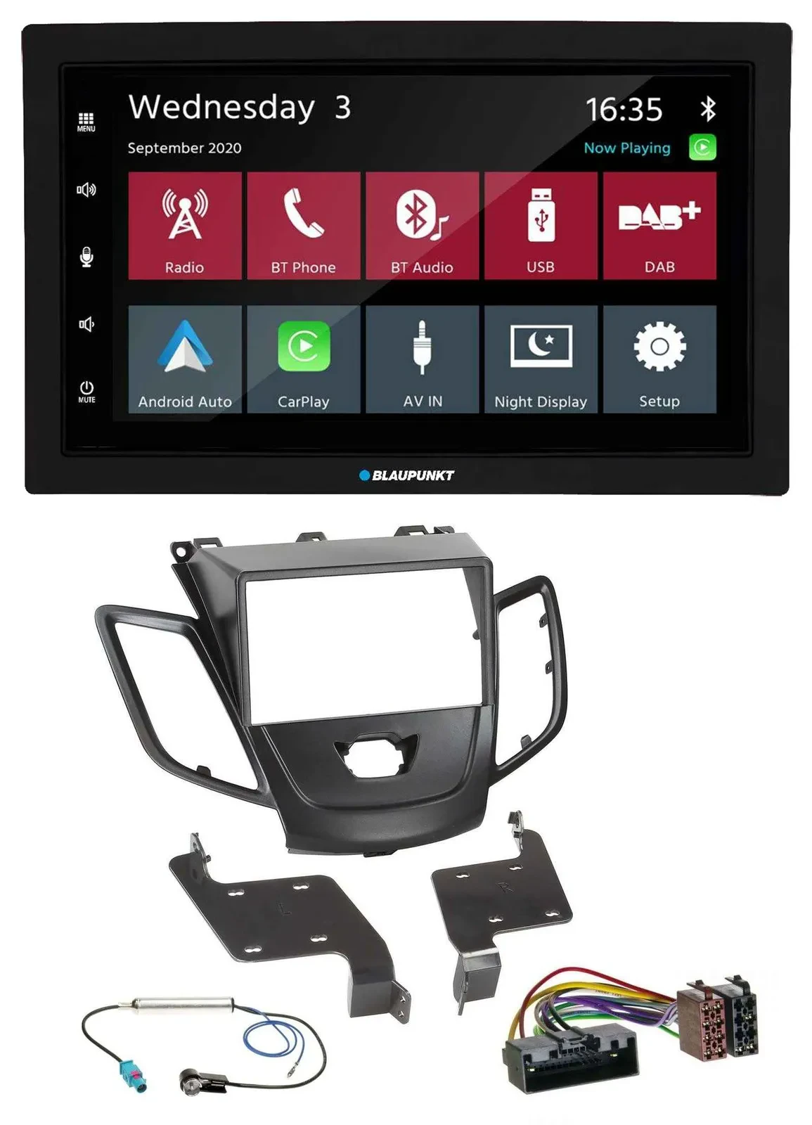 Автомагнитола для Ford Fiesta 2010–2017 Blaupunkt 2DIN, DAB, Bluetooth, USB, MP3, черная