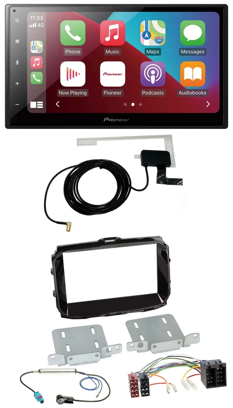 Автомагнитола Pioneer 2DIN, USB, Bluetooth, DAB, для Alfa Romeo (ISO, с 2013), чёрный глянец