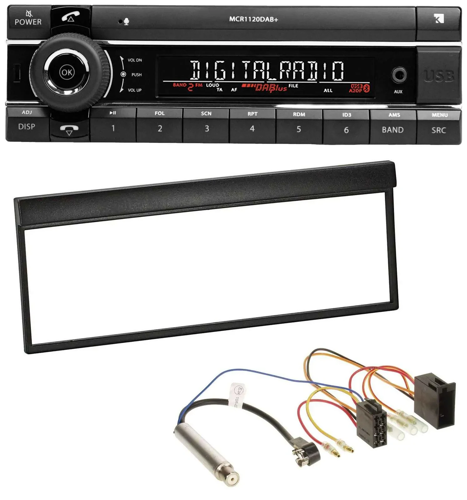 Автомагнитола для Skoda Fabia (до 2003) Kienzle Bluetooth, MP3, USB, DAB