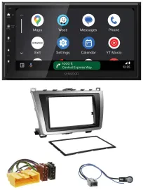 Автомагнитола Kenwood 2DIN DAB, Bluetooth, USB, MP3 для Mazda 6 (2008–2012) черно-серебристая