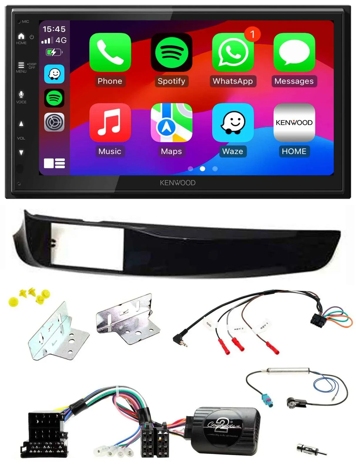 Kenwood Lenkrad USB DAB 2DIN Bluetooth Autoradio für Alfa Giulietta 940 10-14 sc