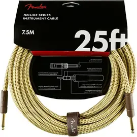 Инструментальный кабель Fender Deluxe Series Straight to Straight Instrument Cable 25 ft. Yellow Tweed