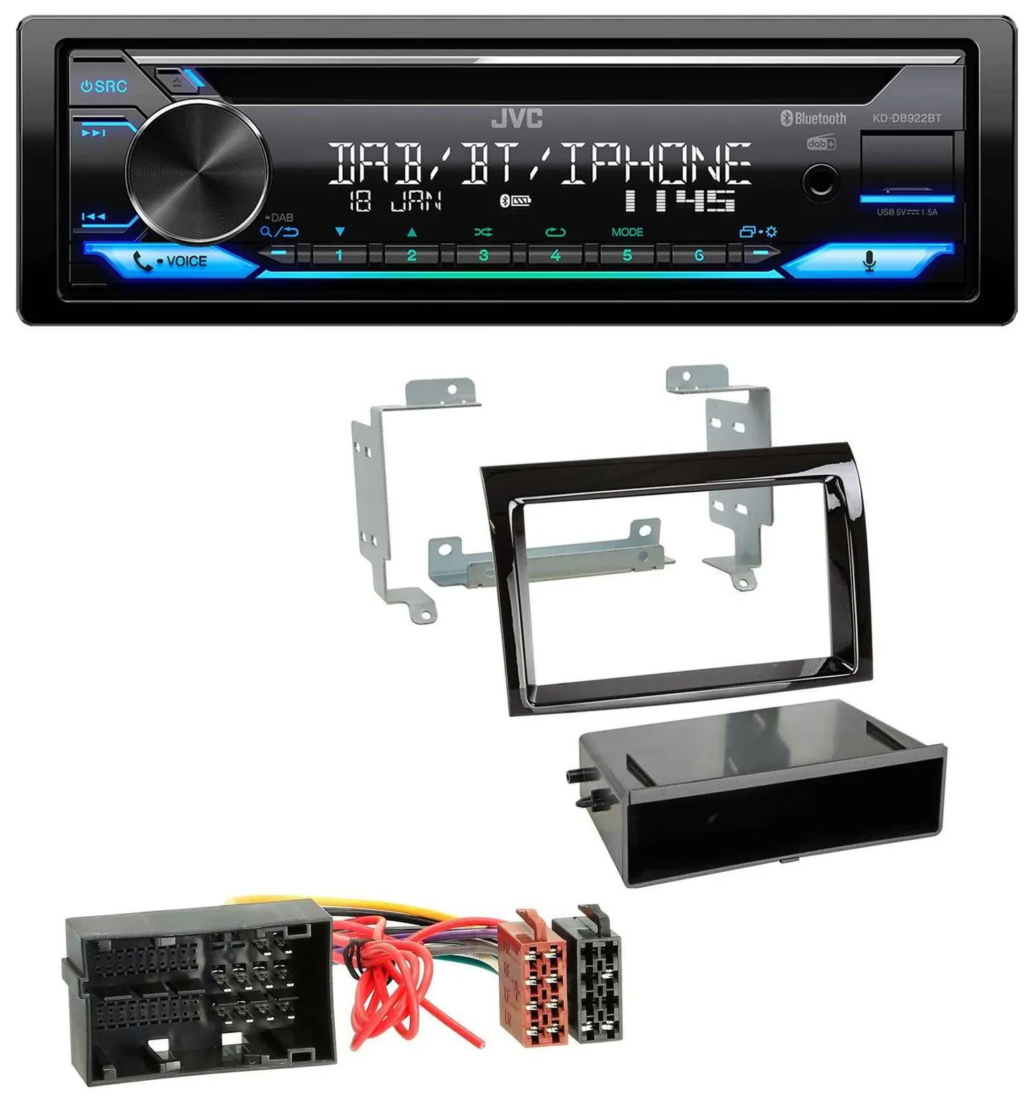 JVC Bluetooth MP3 USB DAB CD Autoradio für Citroen Jumper Fiat Ducato 14-21 pian