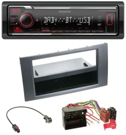 Автомагнитола Kenwood MP3 Bluetooth USB DAB для Ford Fusion/Kuga/Transit (2005–2012), антрацит