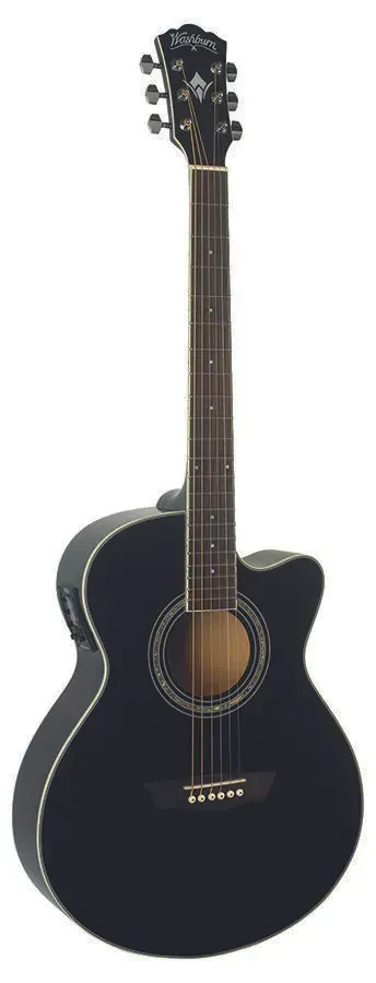 Электроакустическая гитара Washburn Festival EA12B Mini Jumbo, вырез, черный
