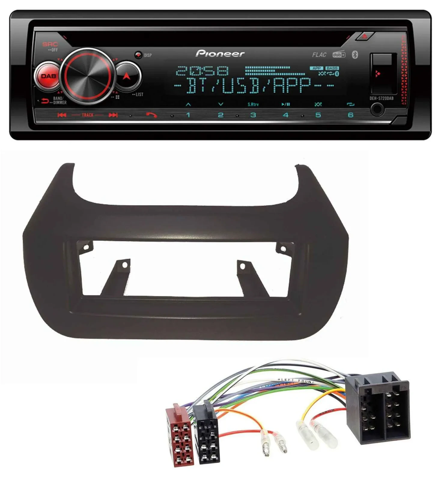 Автомагнитола Pioneer DAB CD Bluetooth USB MP3 для Citroen Nemo, Fiat Fiorino, Fiat Qubo