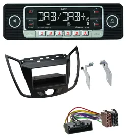 Dietz USB DAB MP3 Bluetooth Autoradio für Ford C-Max Kuga matt schwarz