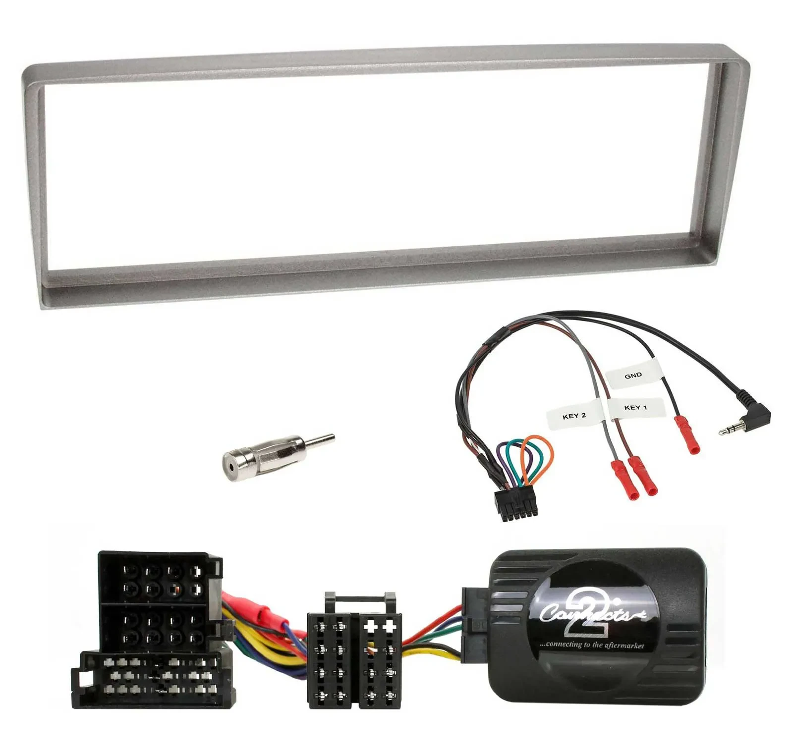 Einbauset Lenkradadapter DIN Autoradio für Alfa Romeo 156 ab 2003 silber