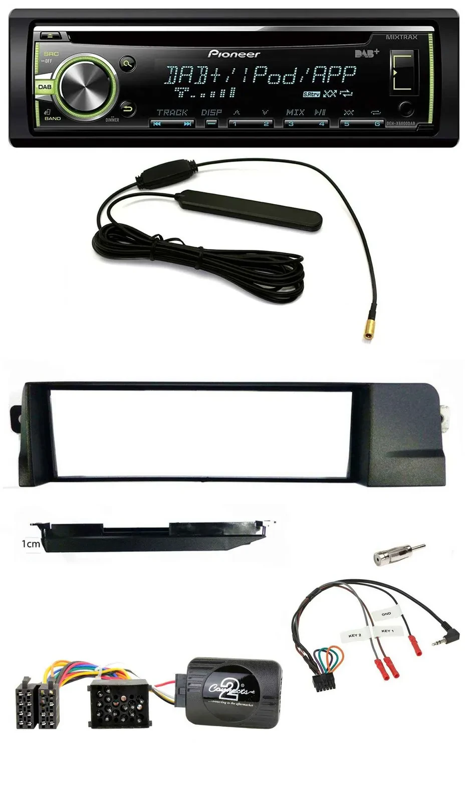 Автомагнитола для BMW 3 Series E46 1998–2007 Pioneer CD MP3 USB DAB с поддержкой кнопок на руле