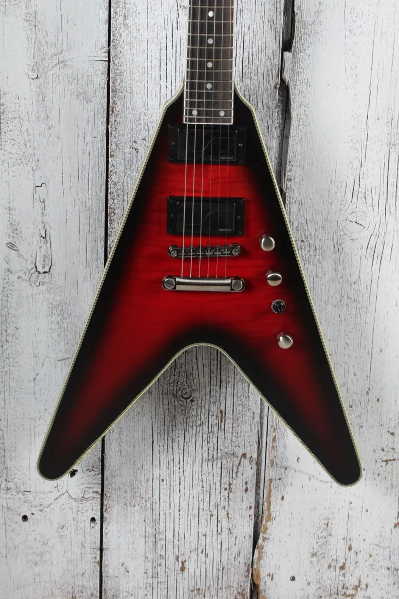 Epiphone Dave Mustaine Flying V Prophecy Electric Guitar Dark Red Burst with