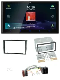 JVC USB Bluetooth 2DIN DAB MP3 Autoradio für Opel Corsa C ISO 2000-2004 aluminiu